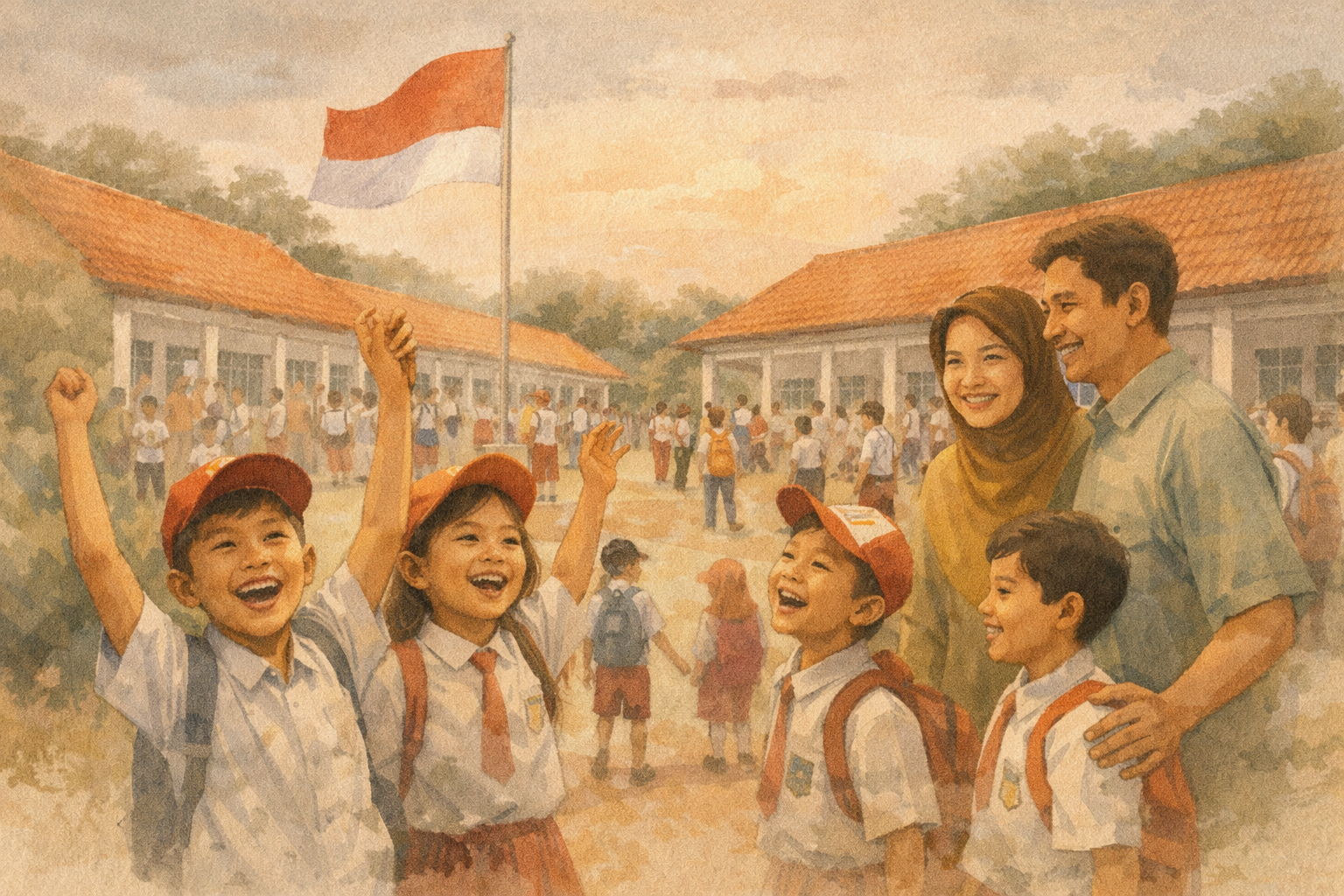 Indonesien, Jember eröffnet 124 modernisierte Schulgebäude gleichzeitig