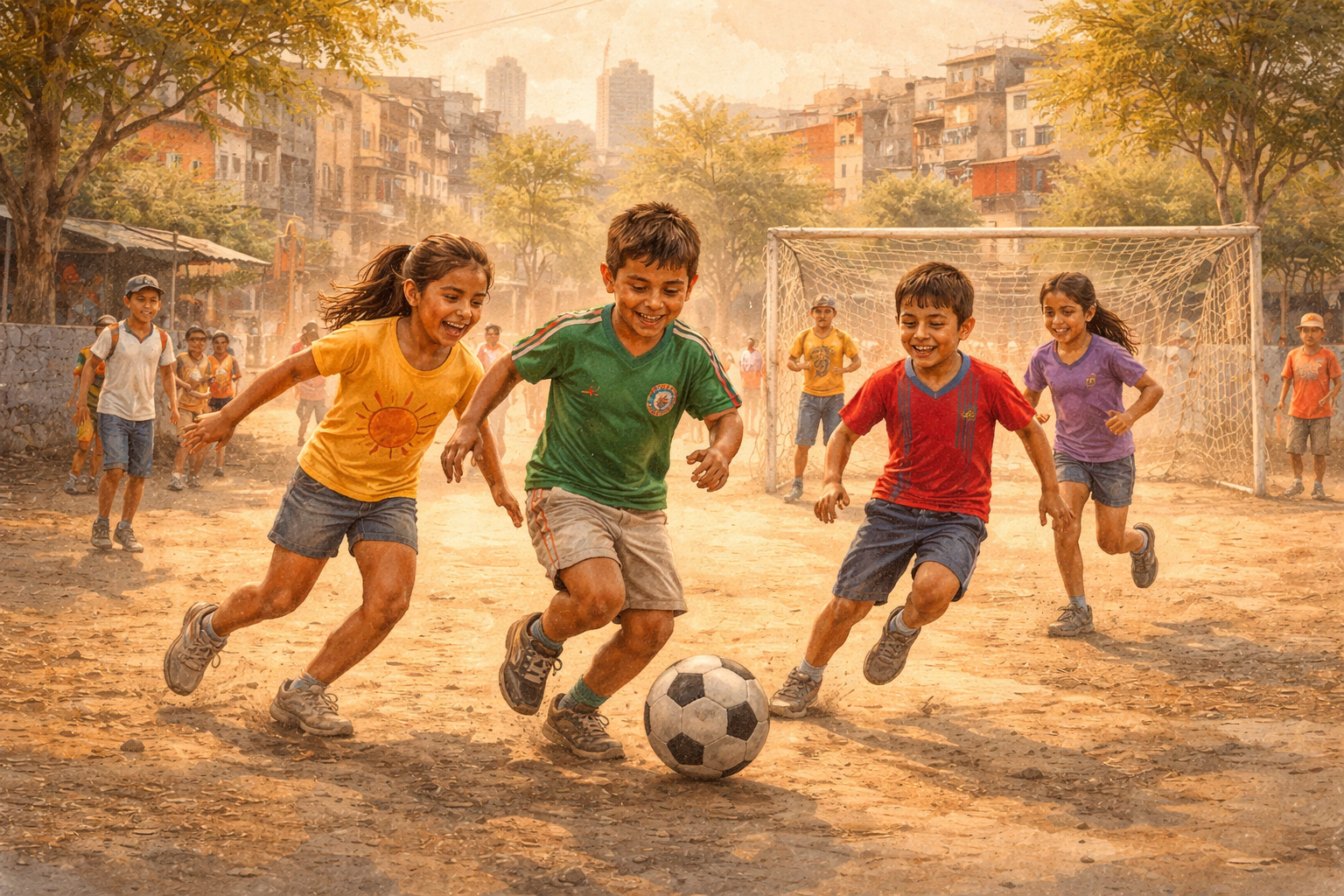 Mexico, Mexiko Migrantenkinder in der Hauptstadt bauen sich mit einer kleinen eigenen WM ein Stück Zugehörigkeit